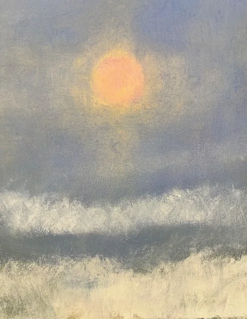   Waves , 2025, oil on linen, 14 × 11 inches 