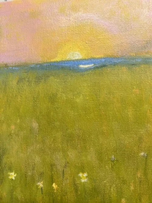   Maine Sun Setting , 2025, oil on canvas, in 10 × 8 inches 