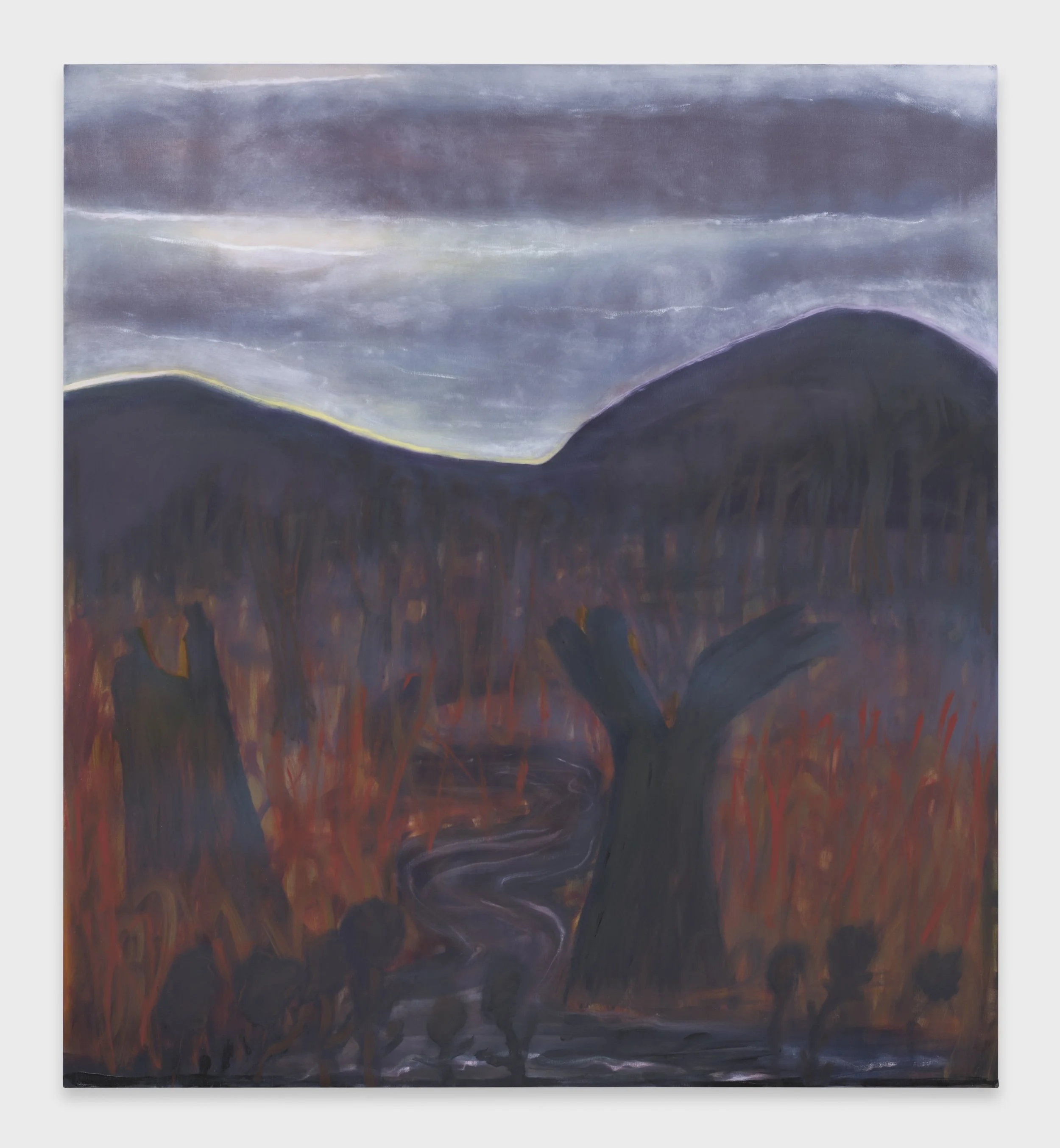   Winter Reds , 2025, oil on linen, 53 × 48 inches 