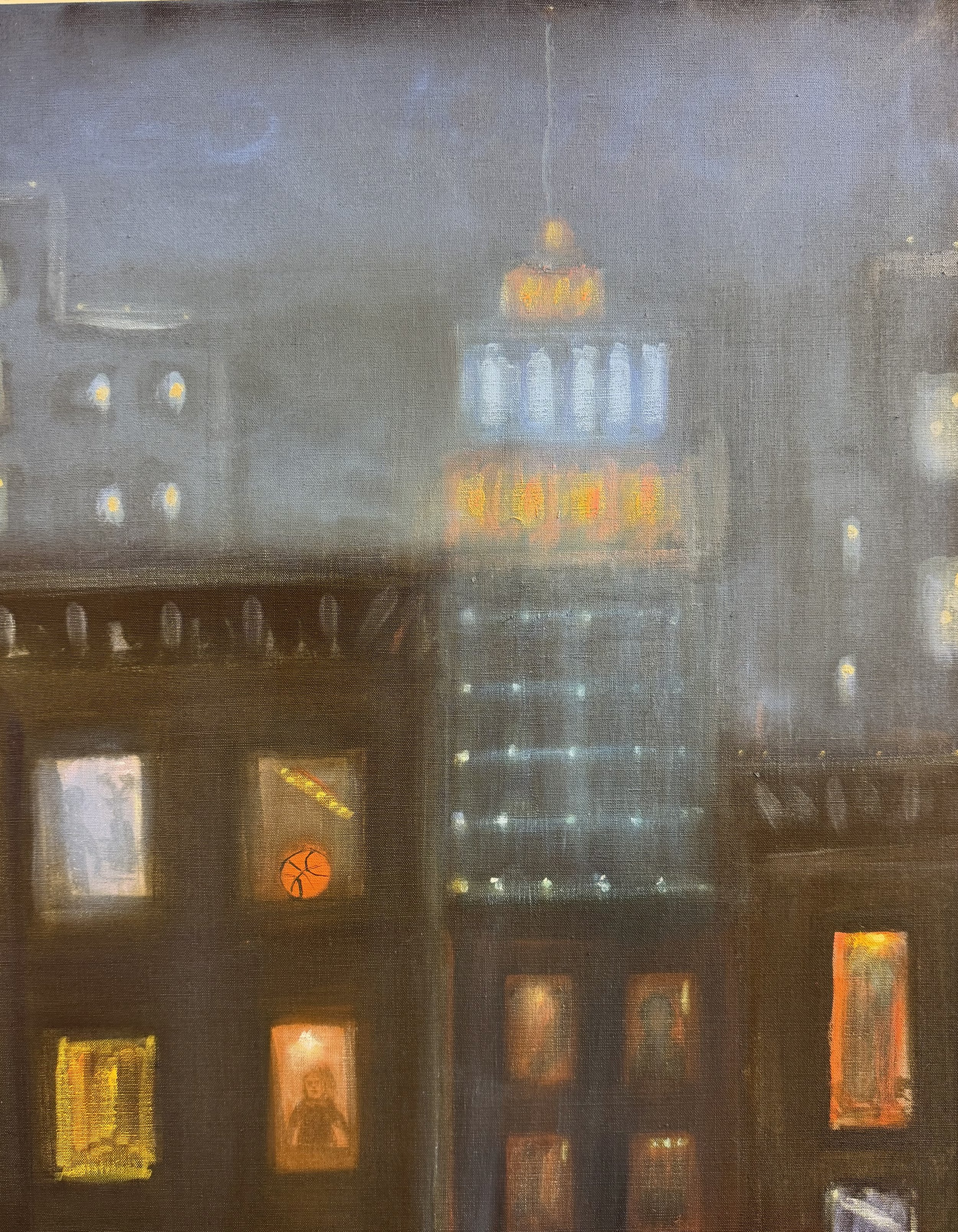   Go Knicks! , 2026, oil on linen, 30 x 24 inches 