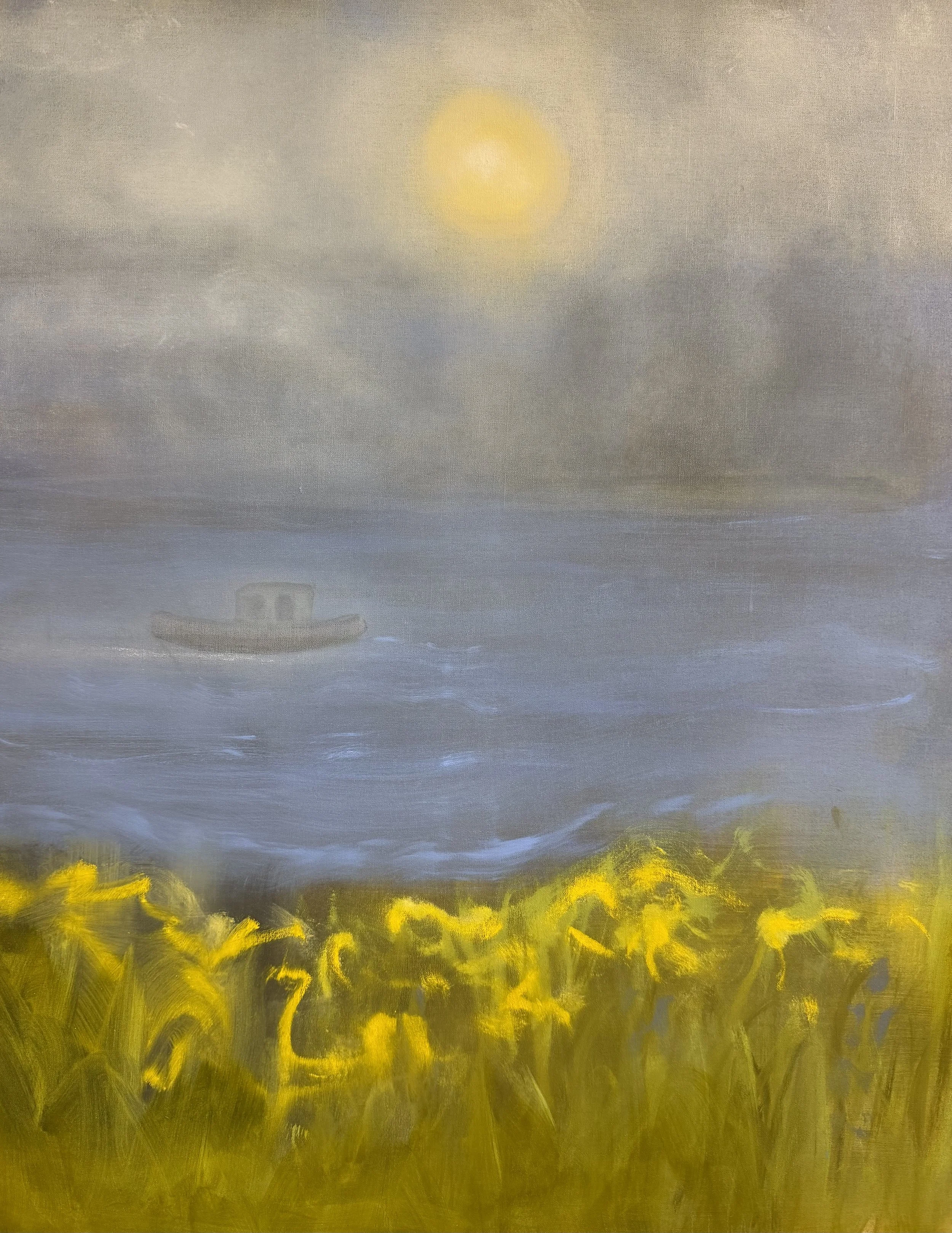   Moon Over Wildflowers , 2026, oil on linen, 36 x 30 inches 