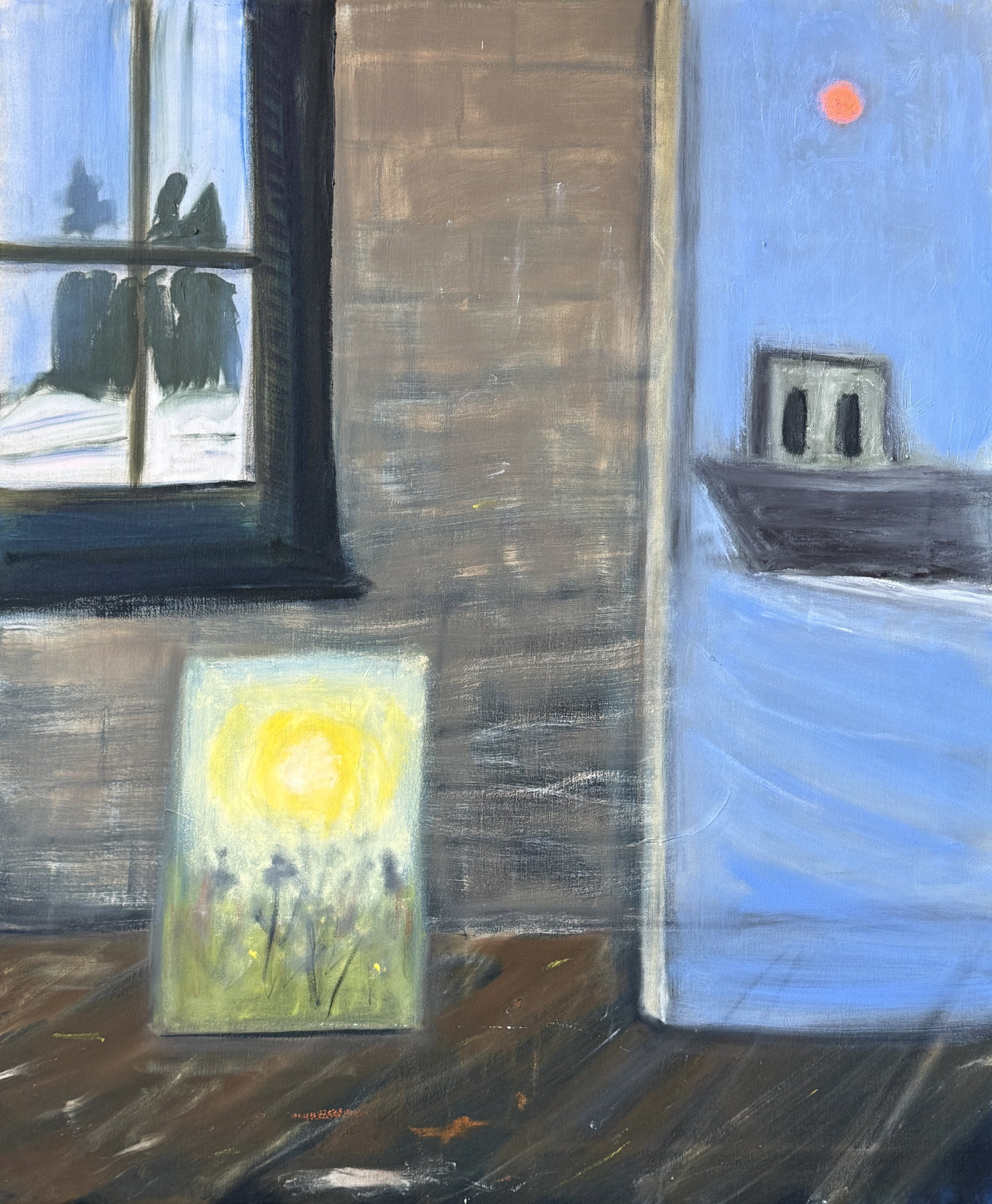   In the Studio , 2026, oil on linen, 36 x 30 inches 