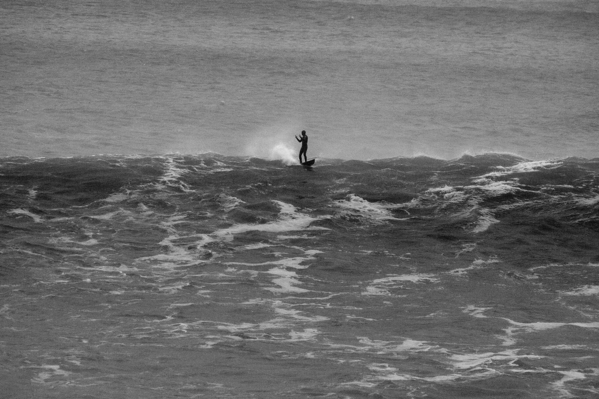 Surfer Cribbar Reef Conrete Ocean Newquay Fistral