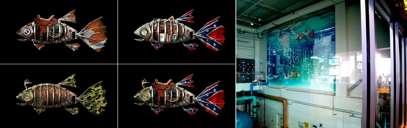 Aquarium Projection with user modified avatars