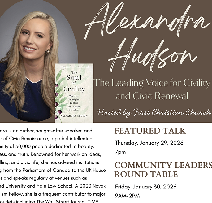 First Christian Church: Alexandra Hudson Live Presentation (Jan. 29)