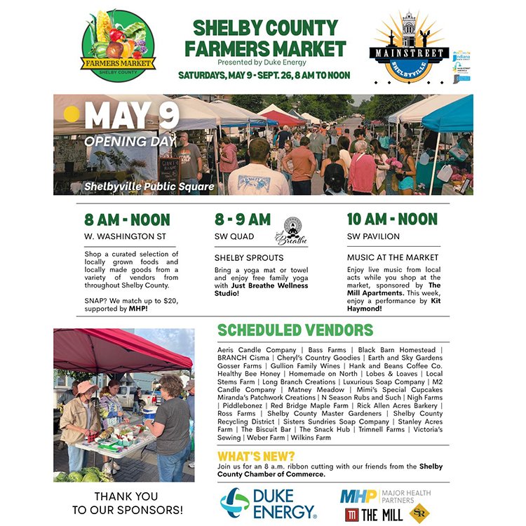 Mainstreet Shelbyville Inc.: Farmers Market Opening Day (May 9)