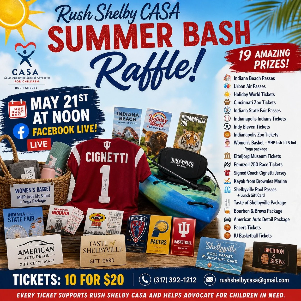 Rush Shelby CASA: Summer Bash Raffle (May 21st)