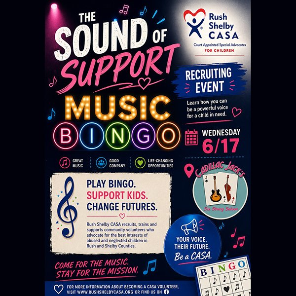Rush Shelby CASA: Music Bingo (June 17)