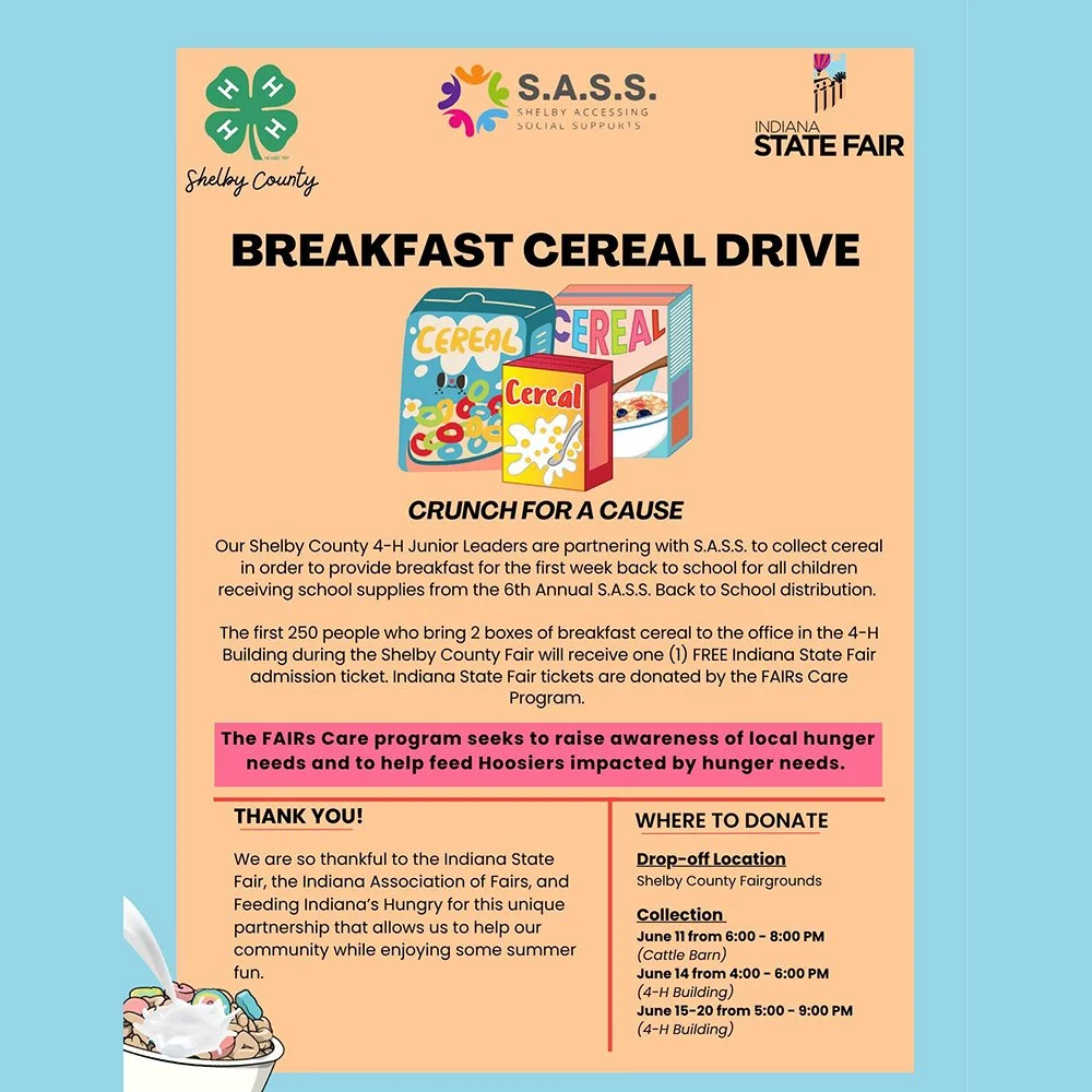 Shelby County 4-H Junior Leaders: Collecting Boxes of Cereal