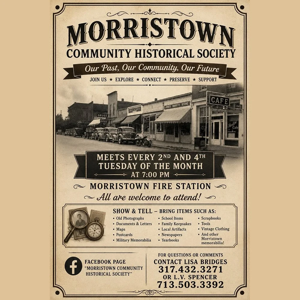 Morristown Community Historical Society: (2nd and 4th Tuesday)