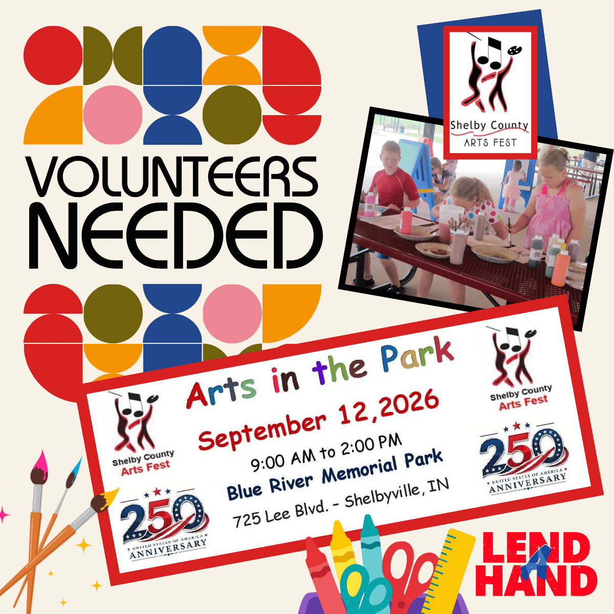 Arts in the Park: Volunteers Needed (Sept. 12)