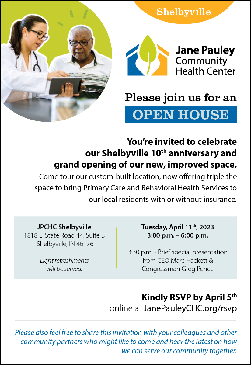 Jane Pauley Community Health Center New Location (Open House April