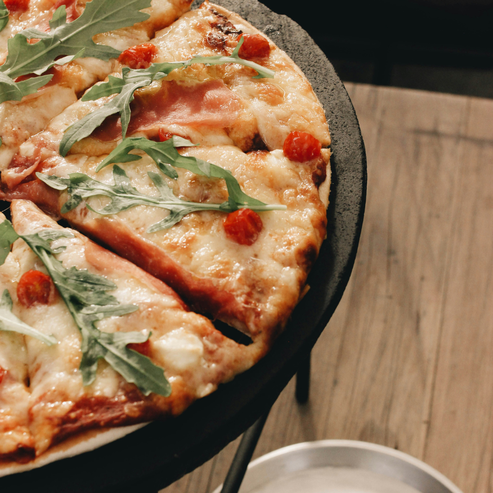 Garden party with outdoor pizza oven