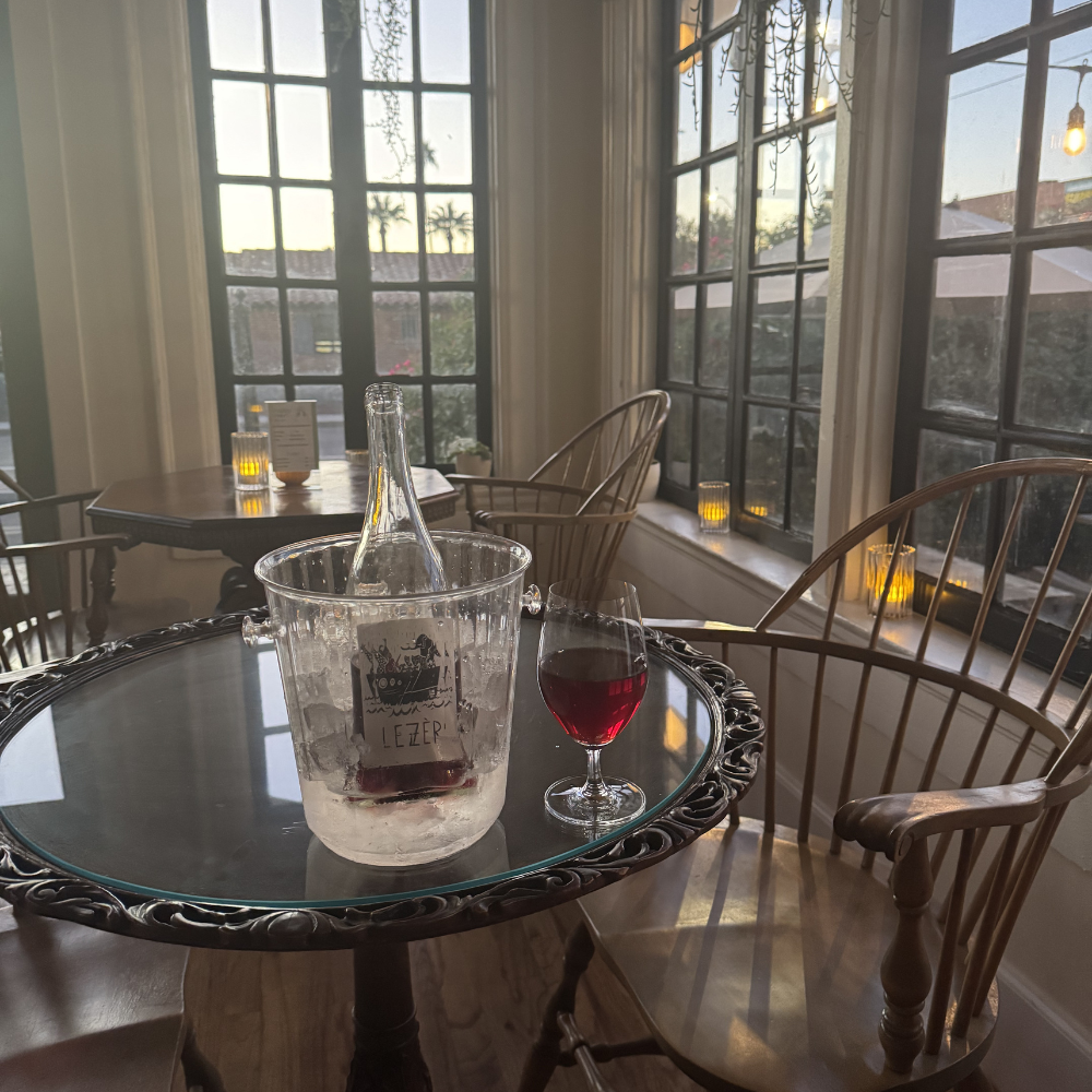 Natural wine at Sauvage Wine Bar and Shop in Phoenix Arizona cozy setting