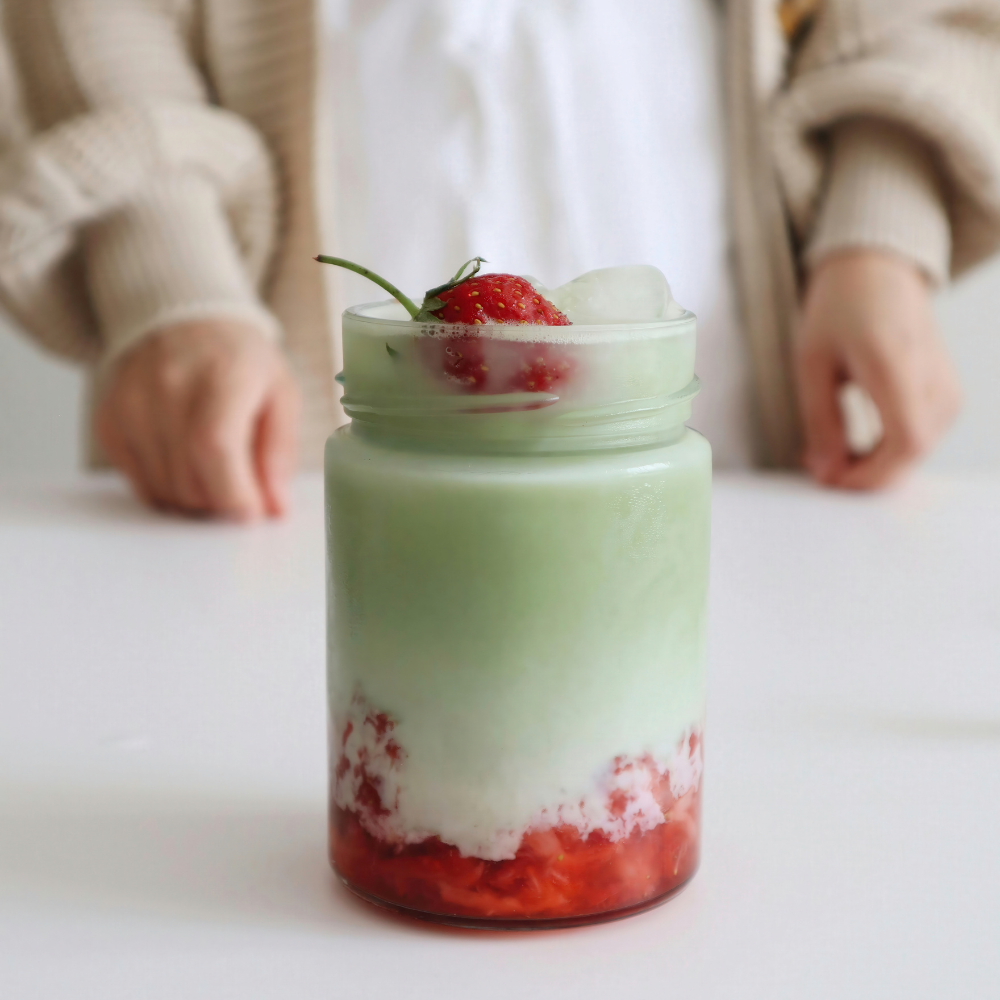 Strawberry Matcha Latte with Strawberry Cold Foam