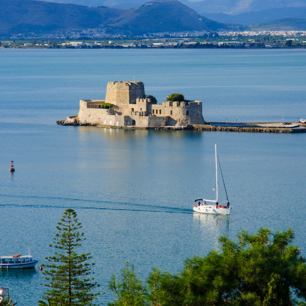 Romantic seaside town of Nafplio with Venetian architecture in Greece.