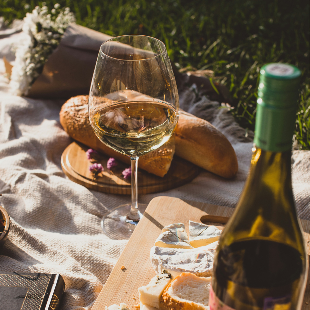 A picnic with panoramic sunset view over Rouen from La Côte Saint Catherine