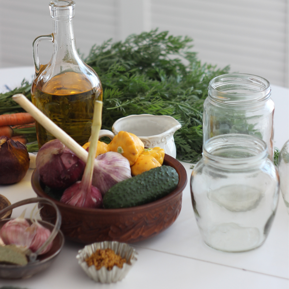 Ingredients to make a sofrito for stuffed peppers