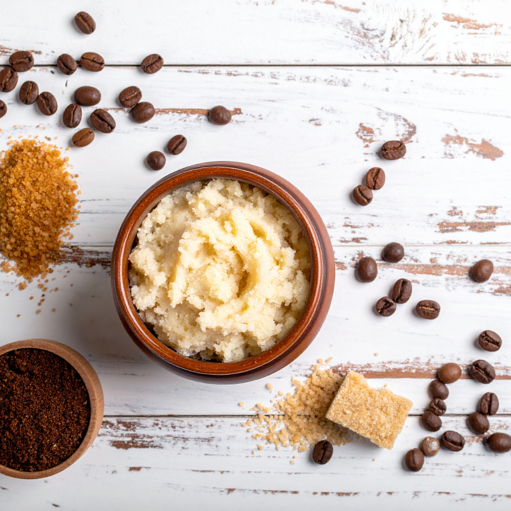 A DIY coffee sugar scrub