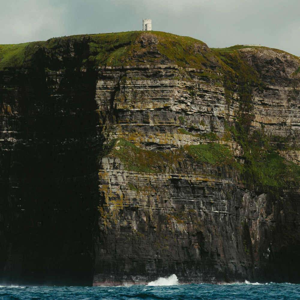 O’Brien’s Tower on the Cliffs of Moher with panoramic ocean views