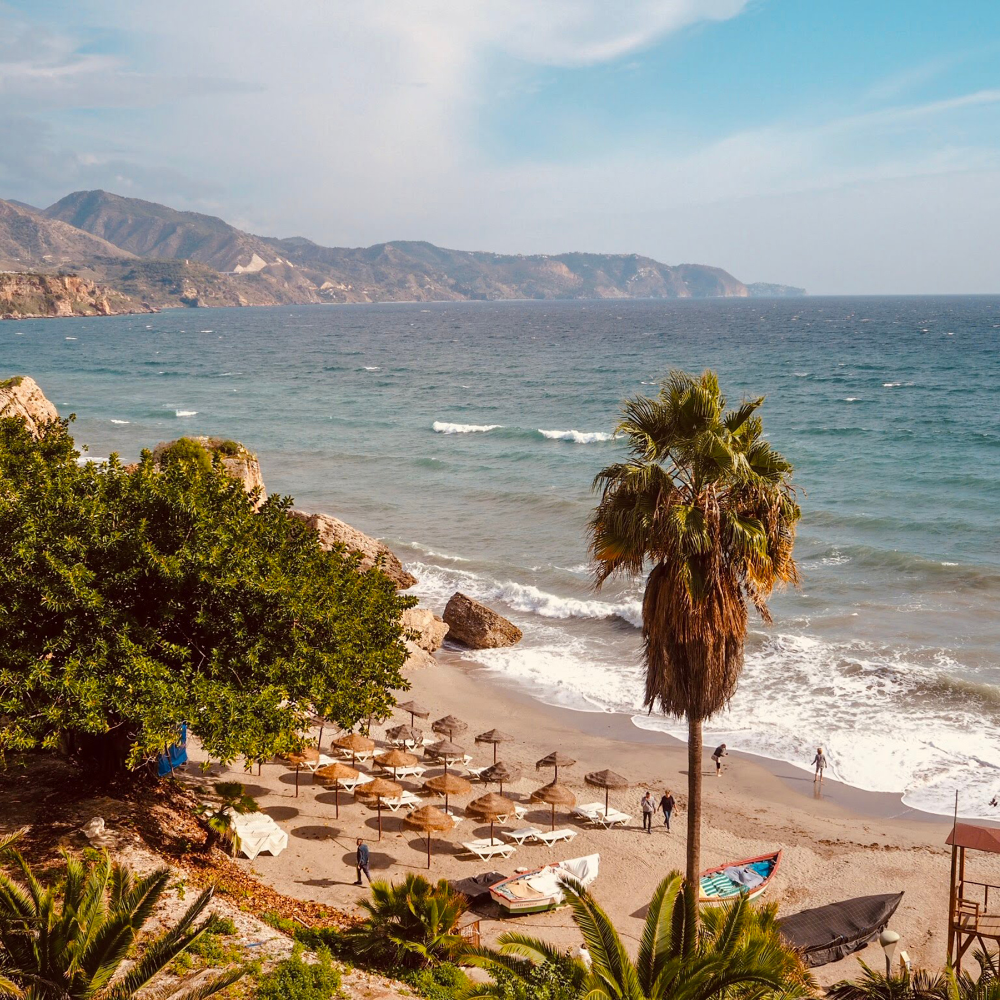 Coastal drive along Costa del Sol on one of the best road trip routes in Europe.