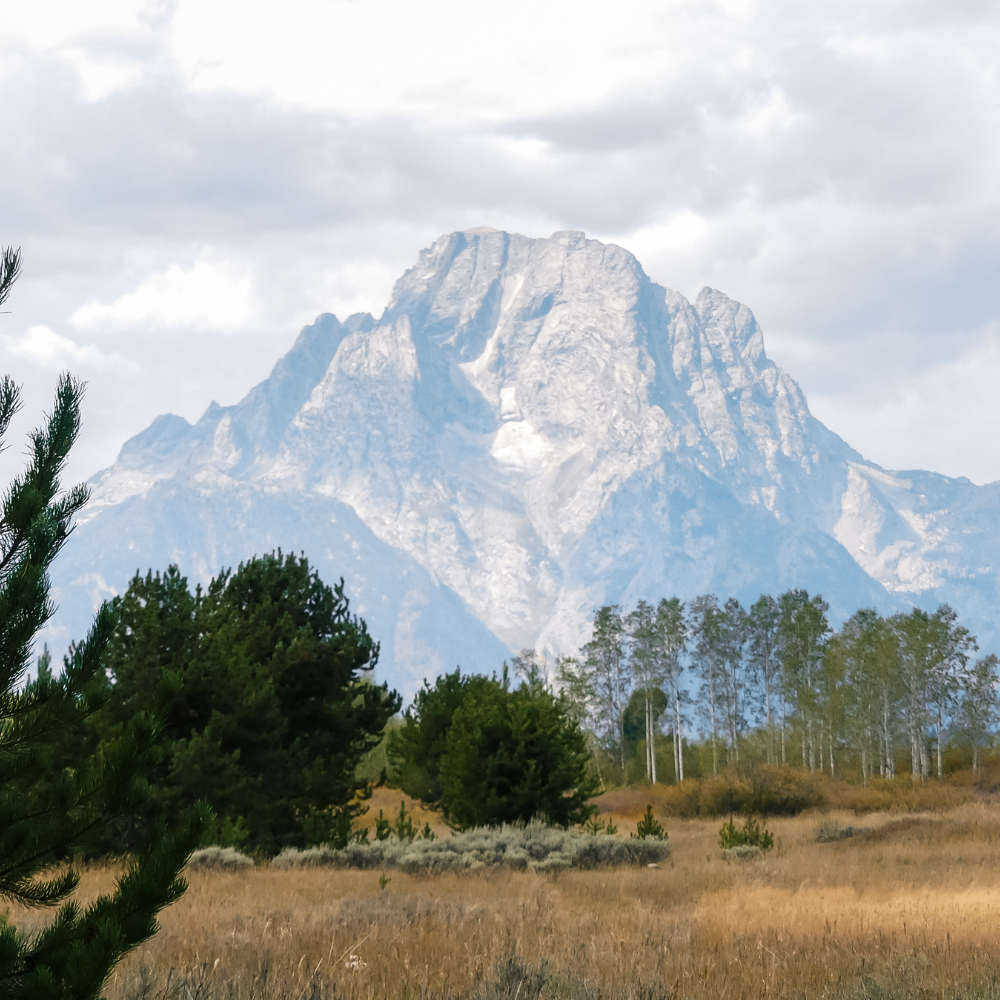 Scenic view of the Teton Mountains and valleys at Grand Teton National Park, Wyoming.
