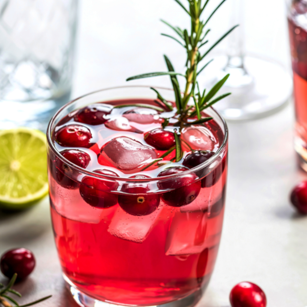 Easy Christmas punch recipe served in a clear bowl with citrus slices and cranberries