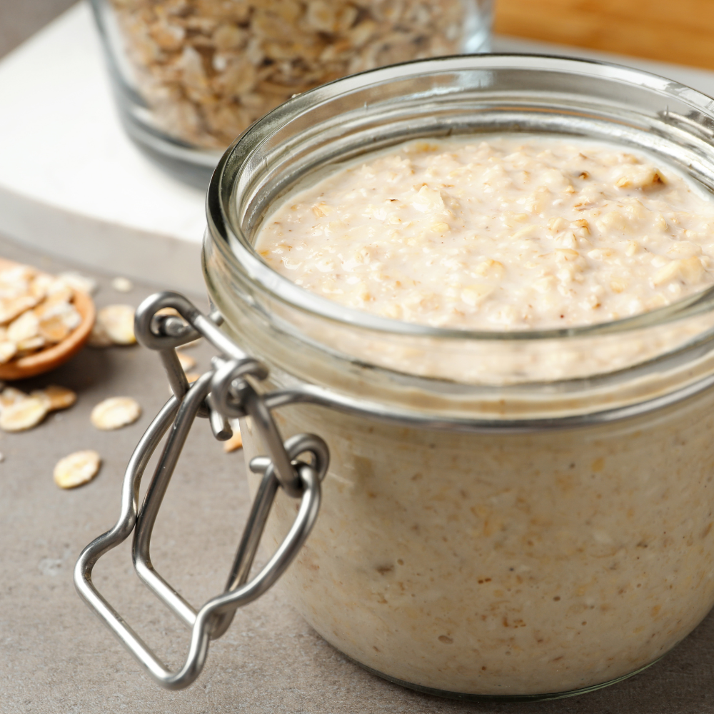 Oatmeal face mask made with almond milk for sensitive skin