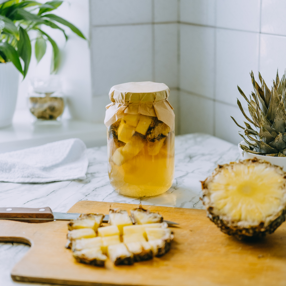 Refreshing pineapple coconut water drink made with fresh pineapple juice for a naturally sweet tropical beverage.