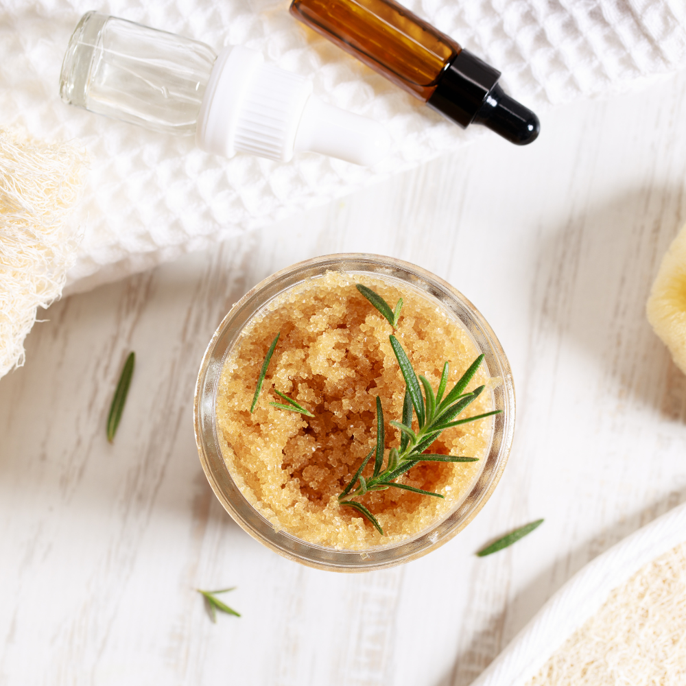 A turmeric, honey and sugar homemade scrub