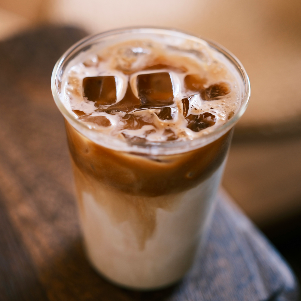 Iced latte and pastries in Scottsdale AZ local coffee shop