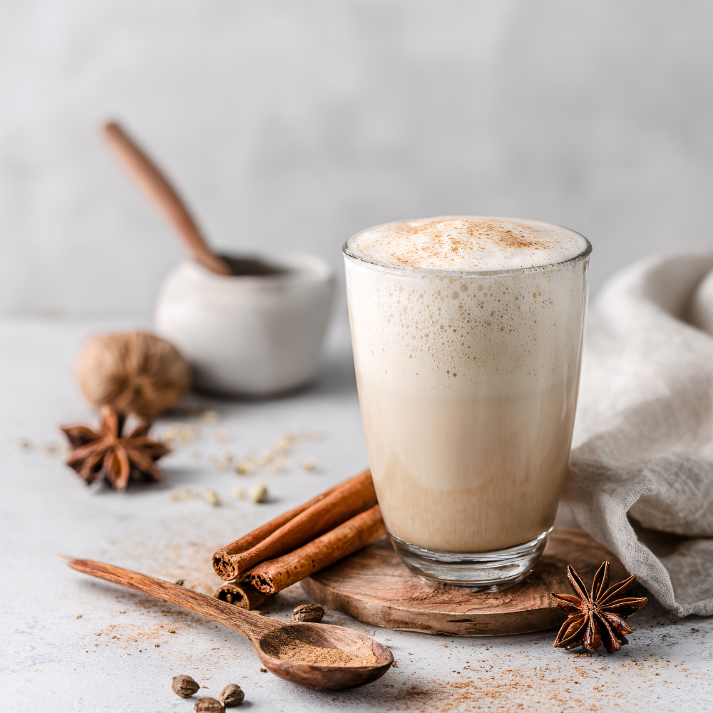 Homemade chai latte perfect for a winter morning.