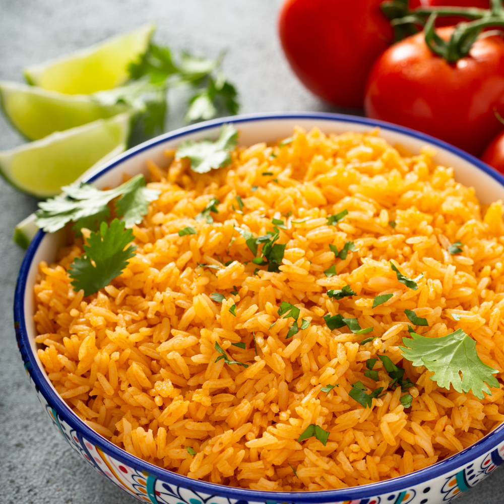 Mexican-style Spanish rice in a pot ready to eat
