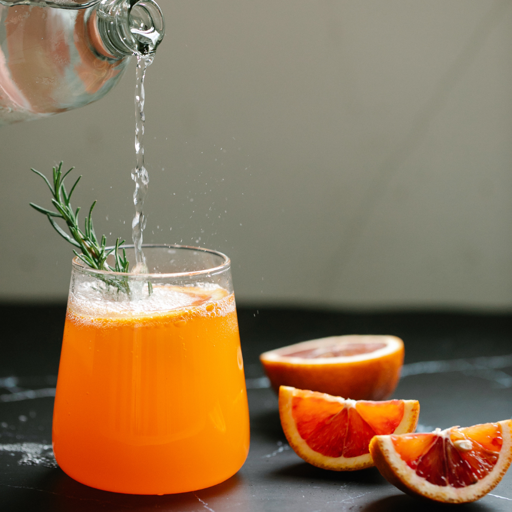 Sparkling Christmas punch served at a holiday gathering