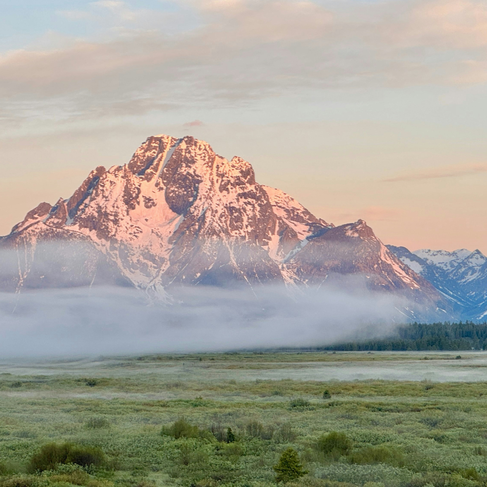 View of Jackson Hole, Wyoming with the Teton Mountains