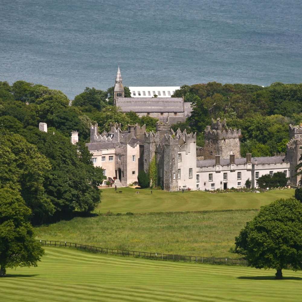 Howth Castle grounds surrounded by trees just outside Howth village
