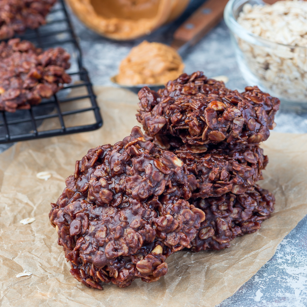 Easy chocolate peanut butter no-bake cookies recipe made with simple ingredients and ready in under an hour.