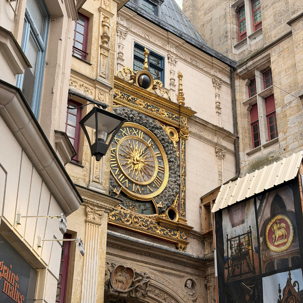 Walking through Rouen France Old Town with medieval architecture