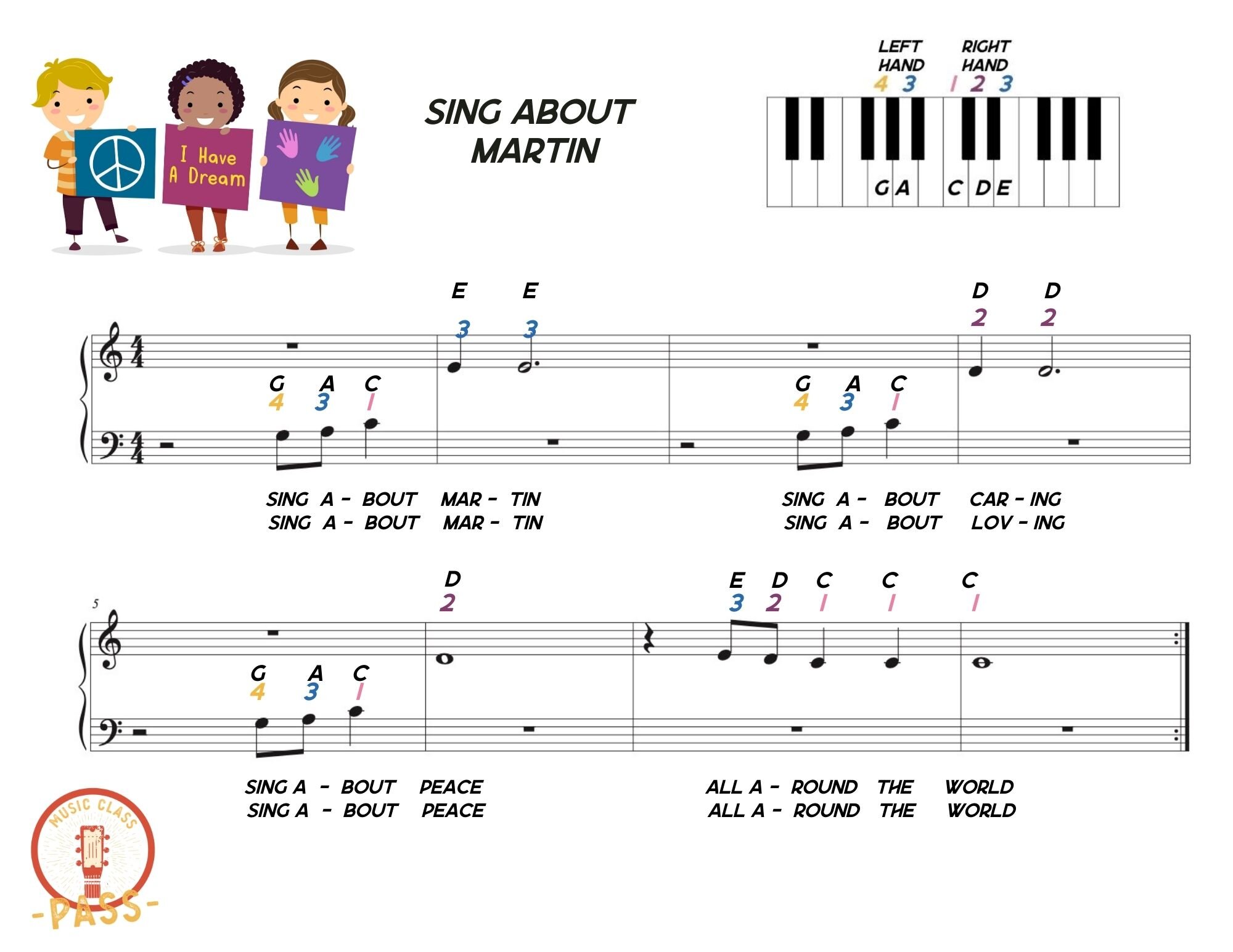 Martin Luther King Lyrics PDF — Children Songs - Learn English and