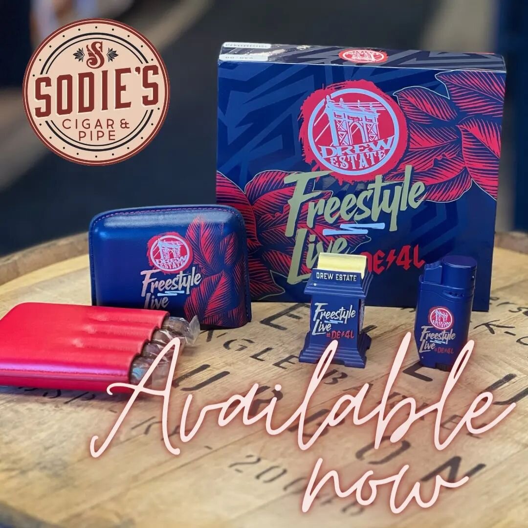 The @drewestatecigar Freestyle Live kits are in! You get four cigars, a case, cigar rest, and lighter. Stop in soon to get your kit and try to determine what the mystery cigar is. Then tune in to Freestyle Live on June 8th to learn its identity.
.
.
