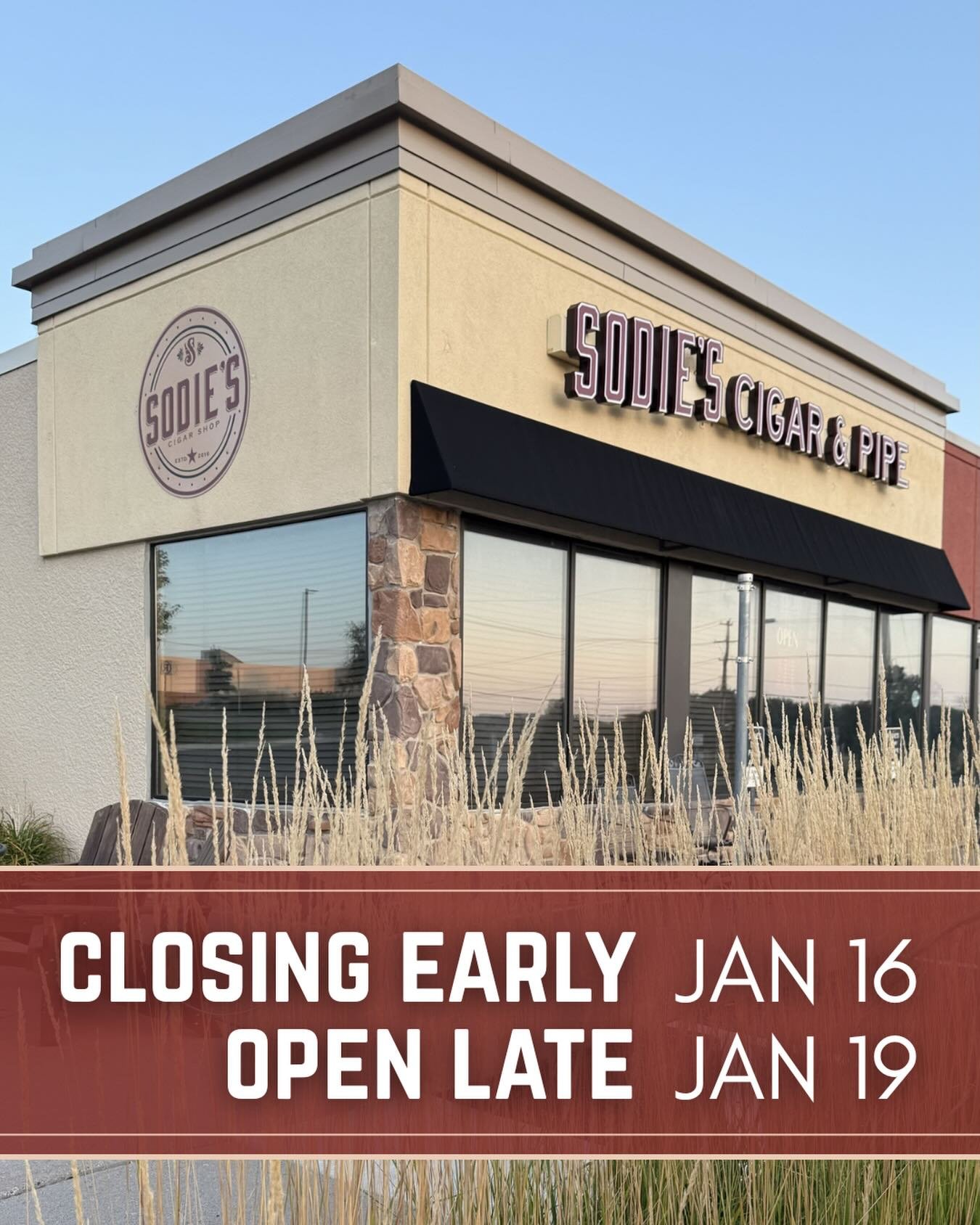 We&rsquo;re sorry to share that Sodies will be closing early tonight. Our shop will be closing at 6:00pm, and we&rsquo;ll reopen tomorrow at 10:00am with normal business hours.

However, we are excited to share that we&rsquo;ll be open late on Monday