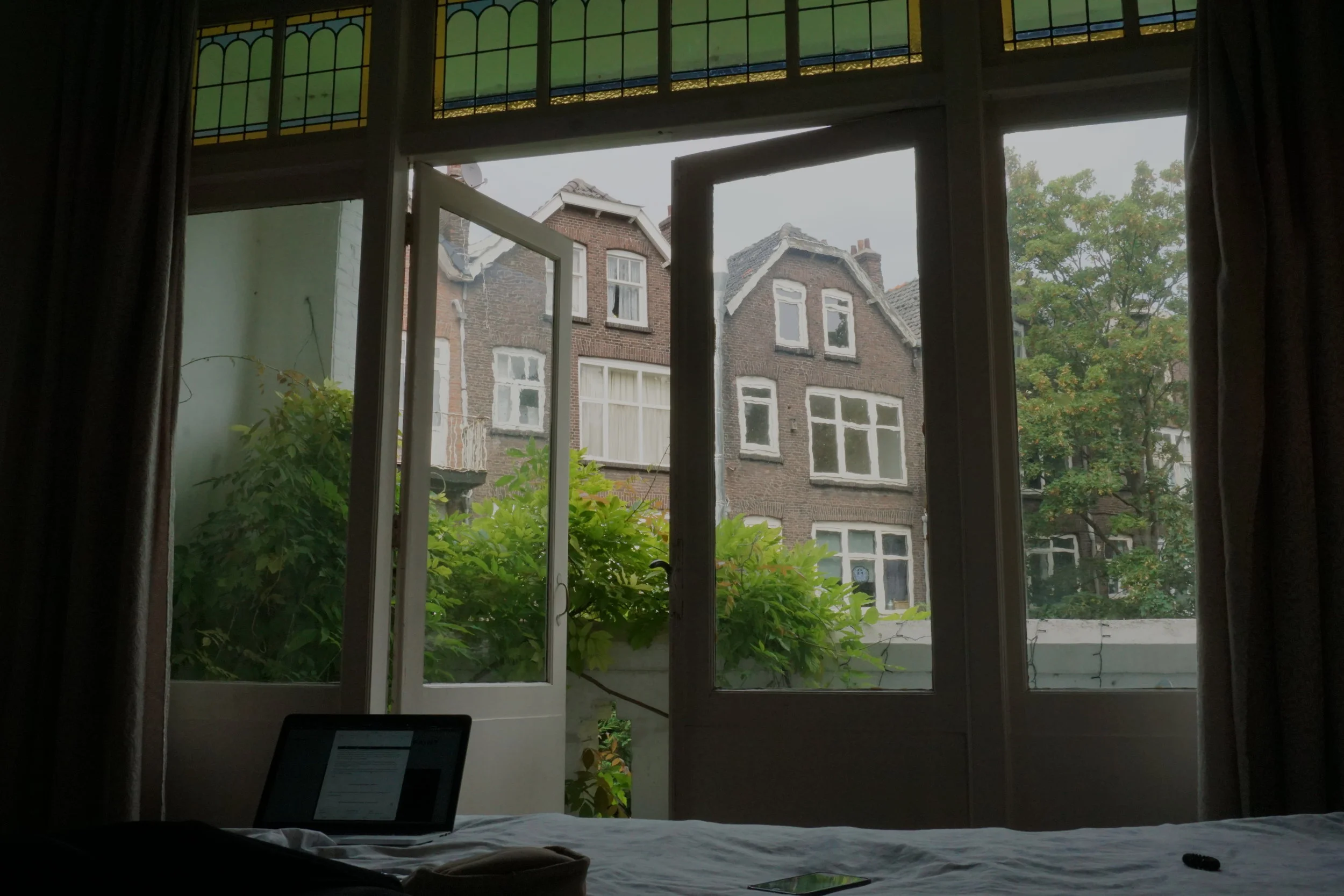 My balcony at my Centraal Rotterdam accommodation — I am very lucky to be surrounded by beauty.