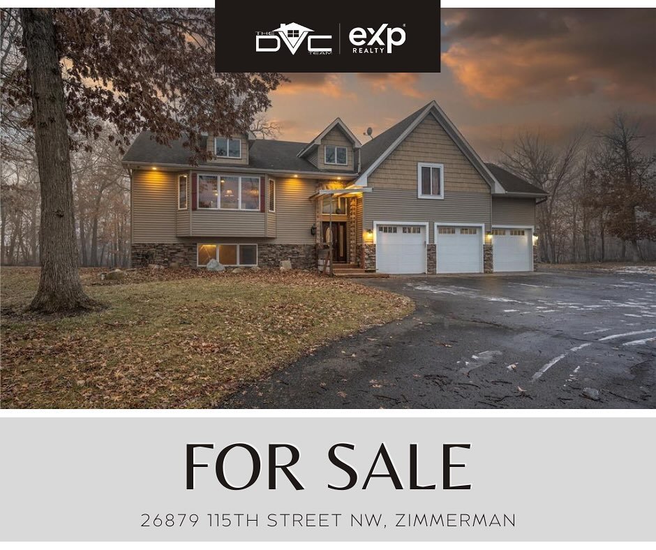 ✨FOR SALE✨
6 🛏️ | 3 🛁 | 7 🚙 

📍 Zimmerman

🌳 Five acre lot
🌊 In-ground pool
🛠️ 50x40 pole building 

More information or private showing? ⬇️⬇️
𝐂𝐨𝐥𝐥𝐢𝐧 𝐂𝐡𝐥𝐚𝐝𝐢𝐥
THE DVC TEAM | eXp Realty
📲 612-552-2363
📧 Collin@thedvcteam.com