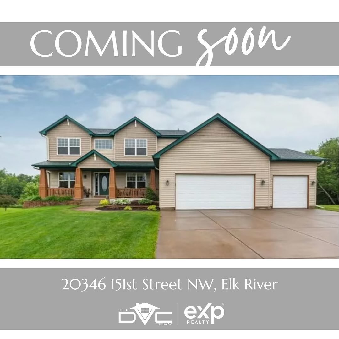 💫💫COMING SOON💫💫
🗓️ Available for showings Monday, May 20th
6 🛏️ | 4 🛁 | 3 🚙 

📍 Elk River

☀️ 20 ft ceilings 
🪟4 bedrooms on 1 level 
🗺️ Great location 

More information or private showing? ⬇️⬇️
𝐂𝐨𝐥𝐥𝐢𝐧 𝐂𝐡𝐥𝐚𝐝𝐢𝐥
THE DVC TEAM | 