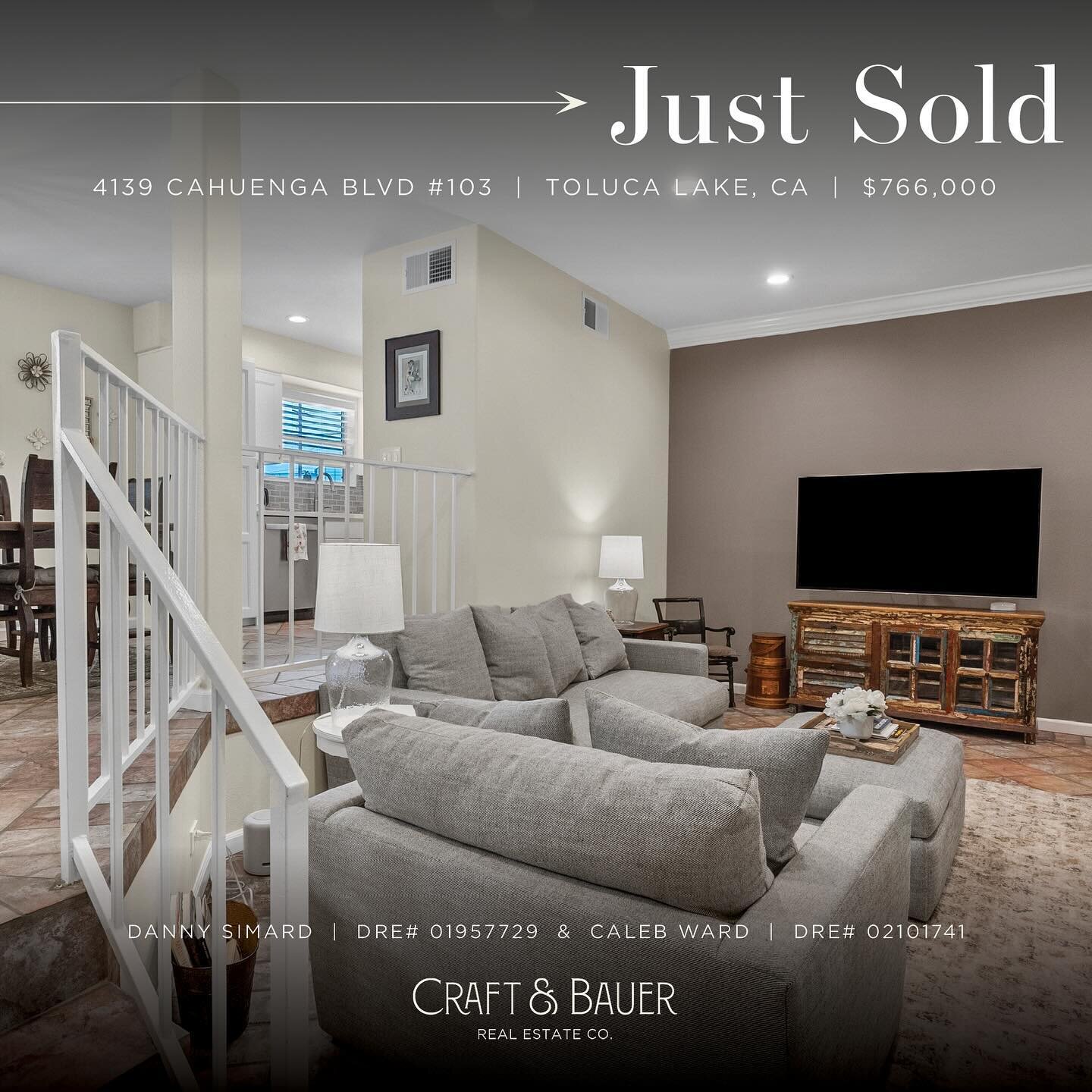 JUST SOLD 🎉 Congratulations to the new owners of this beautifully remodeled 2-bedroom townhome!⁠
⁠
🏡 4139 Cahuenga Blvd #103⁠
📍 Toluca Lake, CA⁠
💰 $766,000⁠
⁠
Step into a stylish interior that has been thoughtfully updated, ensuring a contemporar