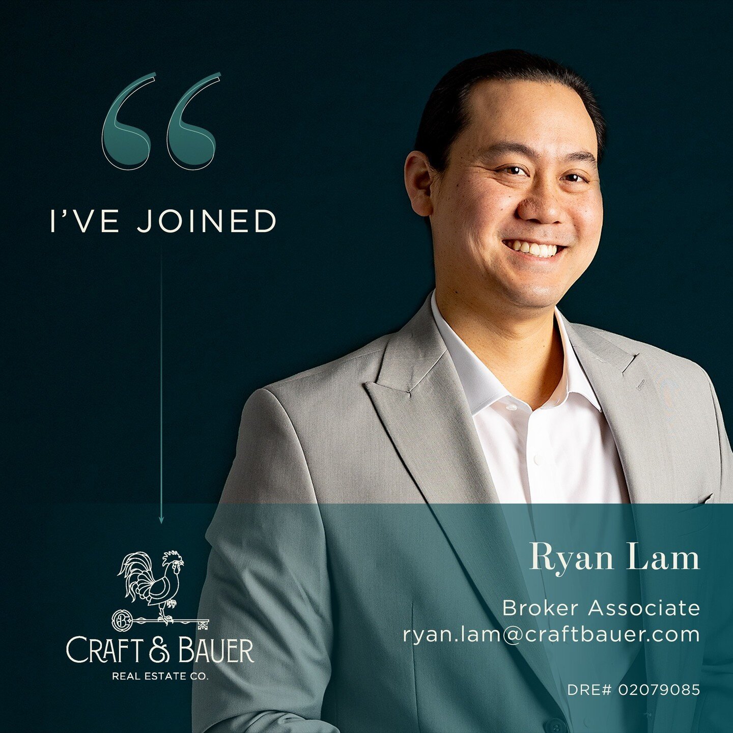 Please join us in welcoming Ryan Lam to @craftbauer as Broker Associate, and the latest member of our Northern California office 🎉⁠
⁠
At the heart of Ryan's philosophy is a commitment to enriching his clients' financial well-being by helping them ma