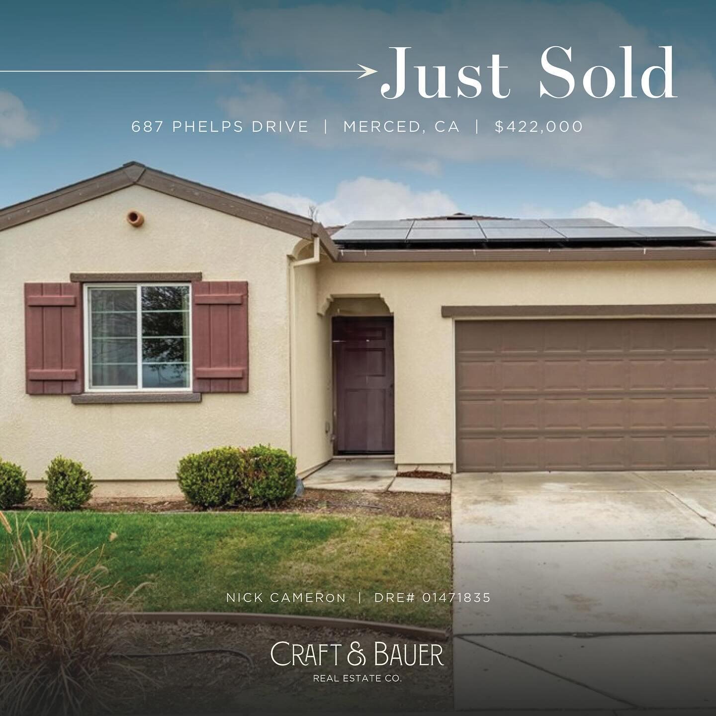 JUST SOLD 👏 Congratulations to the new owners of this beautiful 4-bedroom home! ⁠
⁠
🏡 687 Phelps Drive⁠
📍 Merced, CA⁠
💰 $422,000⁠
⁠
This adorable home is located conveniently in Merced close to shopping, restaurants, parks and the college/univers