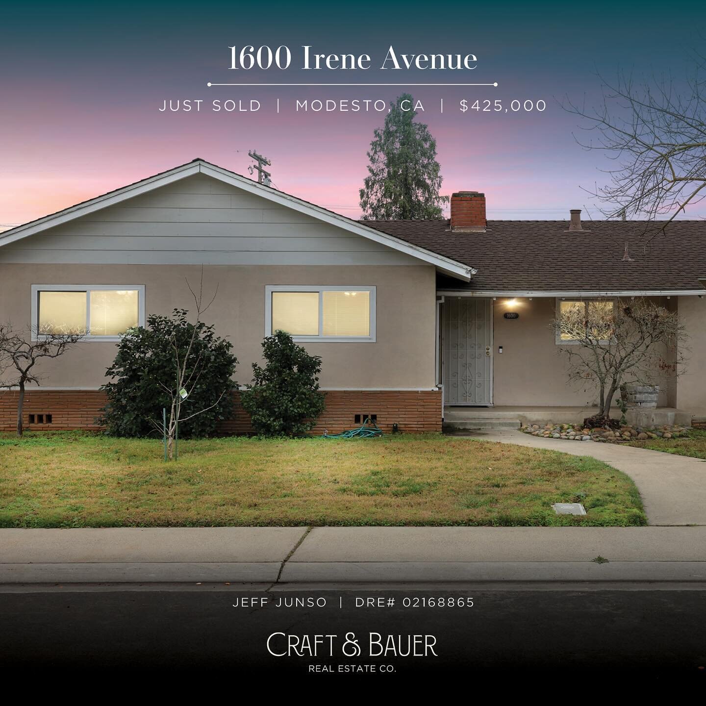 JUST SOLD 🎉 Congratulations to the new owners of this charming 3 bedroom home! ⁠
⁠
🏡 1600 Irene Avenue⁠
📍 Modesto, CA⁠
💰 $425,000⁠
⁠
Nestled away in a cul-de-sac, original hardwood floors hiding under the carpet, great location, and a backyard th