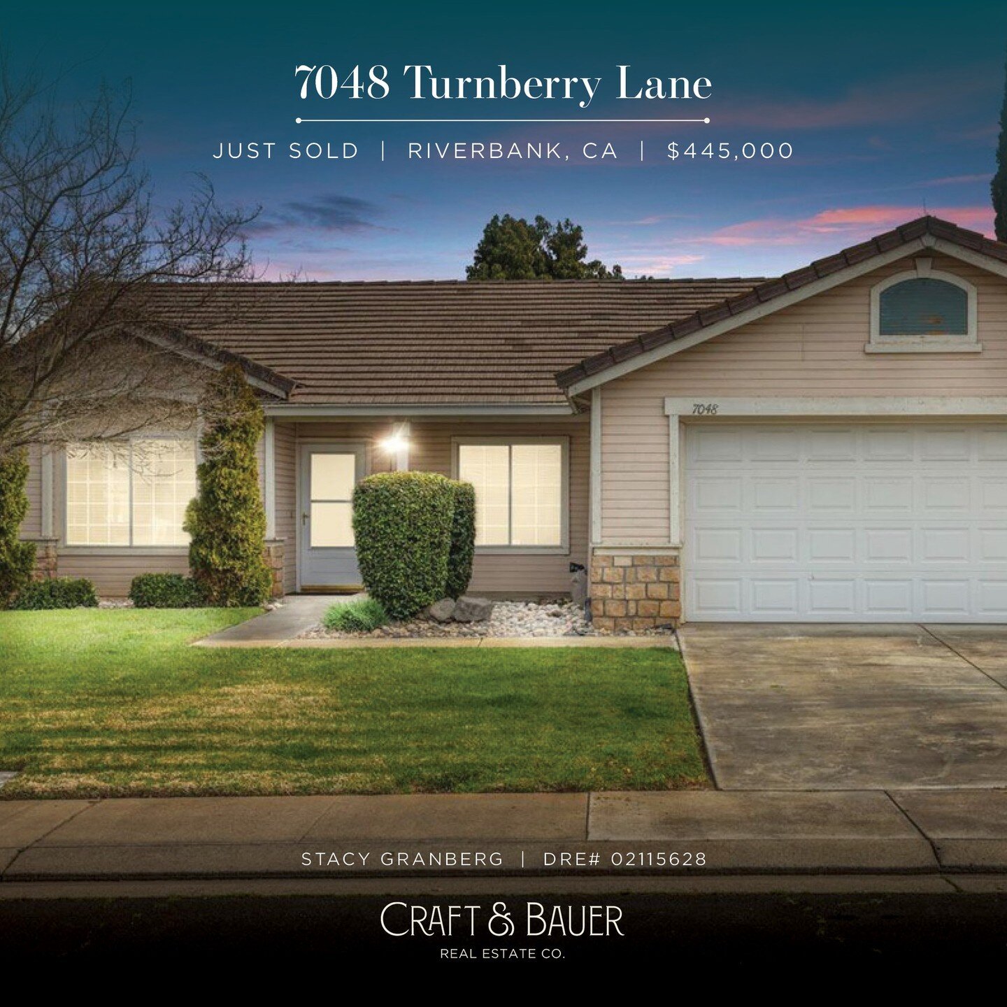 JUST SOLD 🤩 Congratulations to the new owners of this lovely 3-bedroom home located in the desirable and established River Cove neighborhood!⁠
⁠
🏡 7048 Turnberry Lane⁠
📍 Riverbank, CA⁠
💰 $445,000⁠
⁠
Enjoy your summer nights on the patio, or take 
