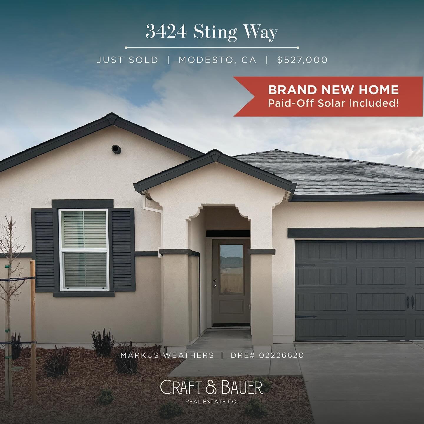 JUST SOLD 👏 Congratulations to the new owners of this beautiful new construction home north of downtown Stockton!⁠
⁠
🏡 3424 Sting Way ⁠
📍 Modesto, CA⁠
💰 $527,000⁠
⁠
The elongated foyer allows for a warm, friendly welcome into the home. The kitche